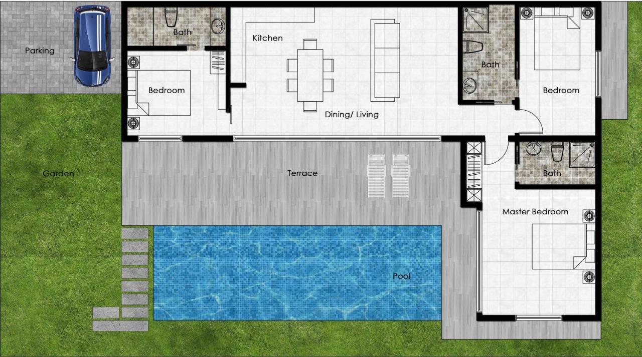Stylish Pool Villa - 10 Mins Walk To The Beach Koh Lanta Exterior photo